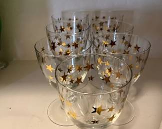 GoldToned Clear Star Cups