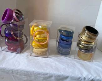 Lucite, Plastic, Metal, Acrylic, Resin Bracelets