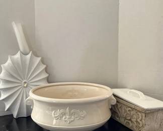 White Bowl, Storage Box,  Shell Decor