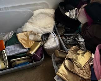 Fancy Party Hats, Stoles, Evening Purses