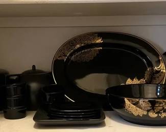 Black  Gold Toned Set