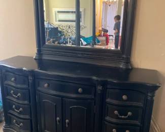 Nine Drawer Dresser with Mirror