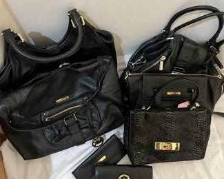 Michael Kors Black Leather Handbags And Wallets