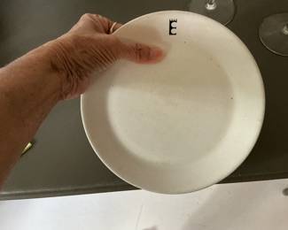 Hotel China with letter E by Syracuse China