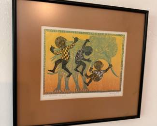 Glad welcome by Helen Siegel woodcut