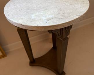 Hollywood Regency marble top little table