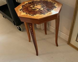 Marquetry Italian Music box table