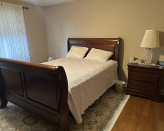 Sleigh Bedroom Set/ night stand and short dresser (in next pic)