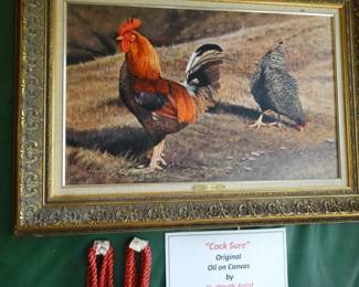 Fort Worth''s own Jack Bryant Painted this OIl "Cock Sure" WOW!
