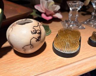 Made in New Mexico Pueblo Pottery Piece with Horse Hair