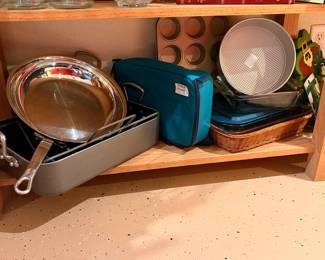 Large Kitchen Aid Chef Skillet, Large Turkey Roaster/Lasagna Pan