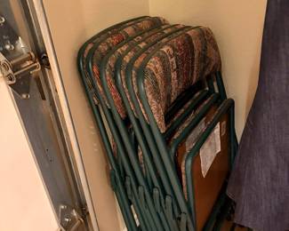 12 matching upholstered folding chairs