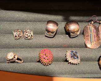 Sterling Earrings and assorted Costume
