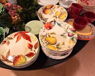 Pier One Collectible plates and pasta bowl