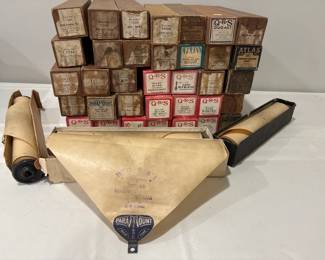 Vintage lot of 39 Paramount QRS player piano rolls