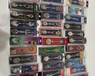 spoons souvenir of USA collection. Mix various metals and some are silver plated.