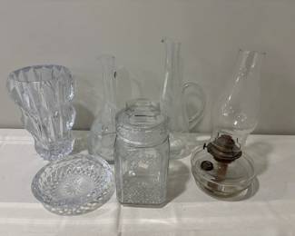 Collection of household glassware and kitchenantique items