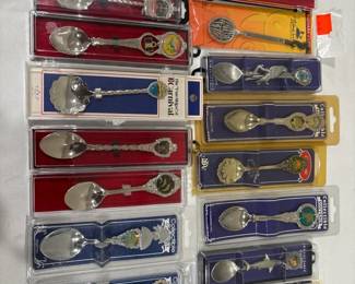 Spoon souvenir of Island collection. Mix of various metals some of silver plated.