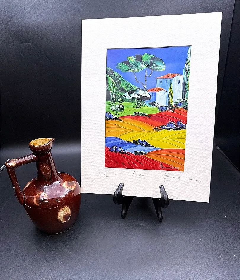 Monika Meunier Limited Edition Print “Le Pui” & Leroux Liqueur Pottery Decanter