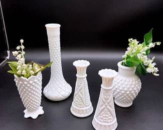 Milk Glass Bud Vases