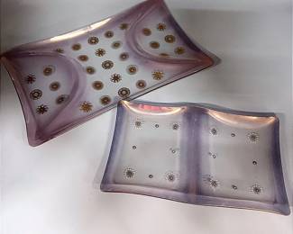 1950’s Dorothy Thorpe Atomic Sunburst Divided Serving Platters