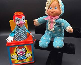 Vintage Mattel Jack In The Box And Mattel Baby Beans Doll