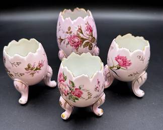 Napcoware Footed Cracked Egg Vases