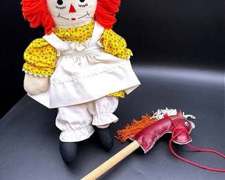 Handmade Raggedy Ann Doll And Handmade Hobby Horse