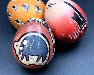 Hand-carved Soapstone Decorative Eggs From Kenya, Africa
