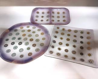 1950’s MCM Dorothy Thorpe Atomic Sunburst Serving Platters