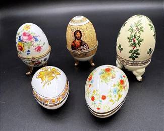 Egg Shaped Trinket Boxes