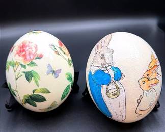 Large Decorative Eggs Featuring A Hand-Painted “Tale Of Peter Rabbit” Themed Egg By S Jeanne