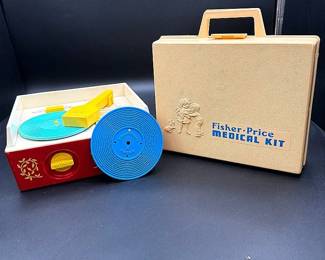 Vintage Fisher Price Record Player And Medical Kit