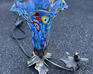081 millefioriglasstablelampwithbirdmo
