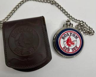 251 bostonredsoxpocketwatchwithleather