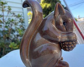 151 ceramicsquirrelfigurineholdingpineco
