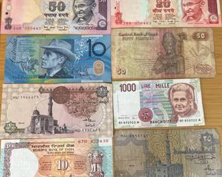 103 assortedforeignbanknotesindiaegypta