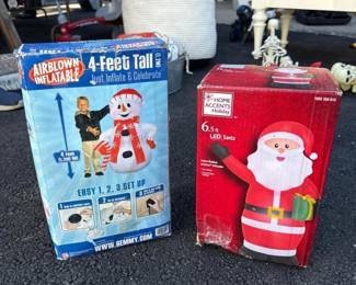 092 inflatablesnowmanandledsantaholiday