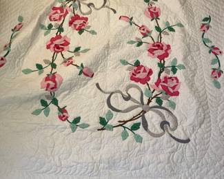 King size appliqué quilt - hand stitched