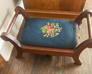 Needlepoint footstool