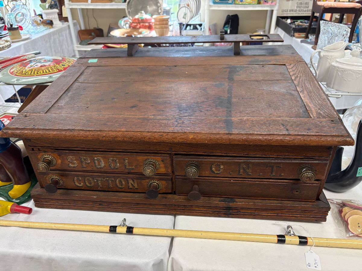 Antique spool cabinet