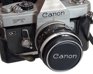 Vintage 35mm Cameras Canon FT QL SLR, Asahi Pentex