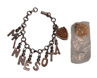 Vintage Minnesota Charm Bracelet 7"