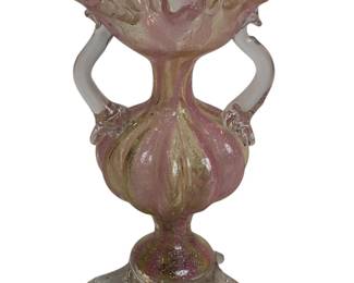 19th C. Bohemian Candy Stripe Art Glass Vase