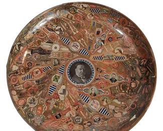 7.25" Antique Cigar Band Decoupage Glass Dish 9" Antique Cigar Band Decoupage Glass Dish 11.25" Antique Cigar Band Decoupage Glass Dish Taft