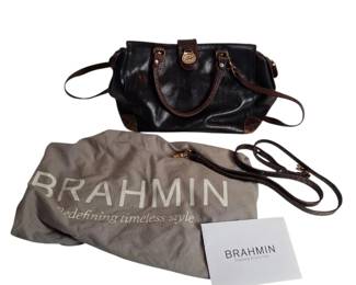 Vintage Brahmin Crocodile Embossed Leather Satchel and wallet