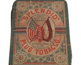1876 P. Lorillard Splendid Plug Tobacco Playing Cards