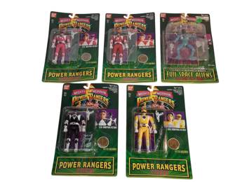 1993 Mighty Morphin Power Rangers Power Gun Sword 1994 Mighty Morphin Power Rangers White Tigerzord 1995 Mighty Morphin Power Rangers Power Blaster 1994 Mighty Morphin Power Rangers Power Cannon 1993 Mighty Morphin Power Rangers Megazord Deluxe 1994 Mighty Morphin Power Rangers Thunderzord Assault Team 1994 Mighty Morphin Power Rangers Saba Sword 1994 Mighty Morphin Power Rangers Red Dragon Thunderzord 1993 Mighty Morphin Power Rangers Dragon Dagger 1995 Mighty Morphin Power Rangers Comic #1 Guidebook 1994 Mighty Morphin Power Rangers Karate Action Figures 1994 Mighty Morphin Power Rangers Trini Figures 1993 Mighty Morphin Power Rangers Megazord   1993 Mighty Morphin Power Rangers Triceratops Bike 1994 Mighty Morphin Power Rangers Action Figures 1993 Mighty Morphin Power Rangers Action Figures