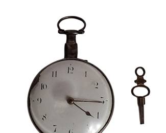 1807 Sterling Silver Chain Drive Pocket Watch w/ Key