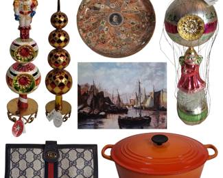 Bloomington Estate Auction Radko Christmas Antiques Tobacciana Art